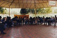 Students participating in an event at Shaastra 2002