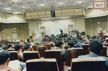 Students participating in an event at Shaastra 2002