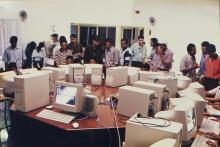 Students participating in an event at Shaastra 2002