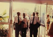 Prof. L. S. Srinath enters the Student’s Activities Centre (SAC) with the chief guest of the 23rd convocation
