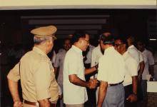 The chief guest of the 23rd convocation interacts with staff members