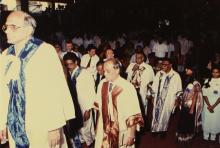 The academic procession enters the convocation hall