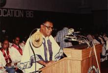 The chief guest addresses the audience at the 23rd convocation ceremony