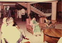 Some of the visitors and guests in the Student Activities Centre, 1983