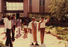 Outside the Student Activities Centre, 1983 