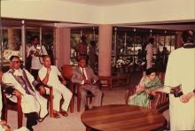 Some of the distinguished guests and administrators in the Student Activities Centre, 1983