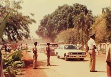 Mr. Giani Zail Singh arrives at the venue, 1983