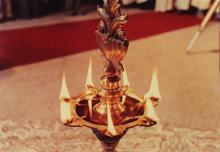 A close up photograph of the lamp taken on the occasion of the 20th convocation day, 1983