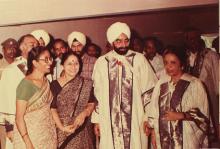 Mr. Giani Zail Singh and others pose for a group photograph, 1983