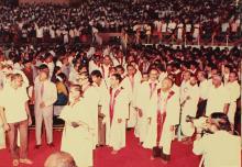 The academic procession enters the convocation hall, 1983