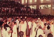 The academic procession enters the convocation hall, 1983