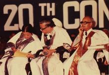 On stage at IIT Madras, 1983