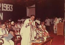 Mr. A. Sivasailam addresses the audience, 1983