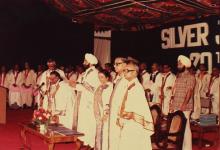 Standing for the national anthem, 1983