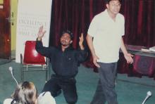 Students performing a skit at the Accurum event