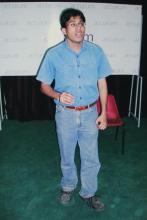 A student performing in a skit at the Accurum event