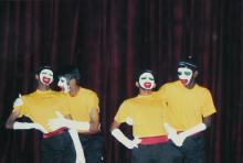 Students performing a mime at the Accurum event