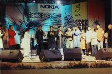 A band performs during Decibels, Saarang 2005