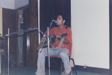 A participant in a music competition, Saarang 2005