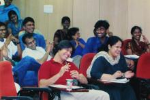 People applaud at a Saarang event, 2005