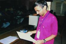 A volunteer at a Saarang event, 2005