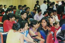 Audience members interact at a Saarang event, 2005