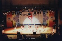 A view of the stage and students competing in the Choreo Nite competition