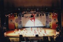 A view of the stage and students competing in the Choreo Nite competition