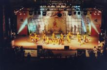 A view of the stage and students competing in the Choreo Nite competition