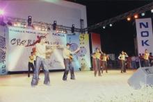 A view of the stage and students competing in the Choreo Nite competition