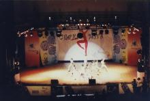 A view of the stage and students competing in the Choreo Nite competition