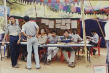 At a stall at Saarang, 2003