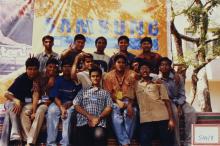A group of students pose for a photograph, 2003