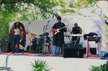A music group performs during Saarang, 2005