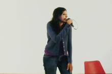 A music competition participant at Saarang 2005