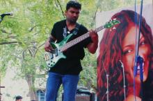 A guitarist performs during Saarang 2005
