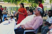 Audience at a Saarang outdoor event, 2005