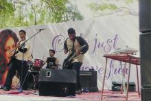 A Western music group performs during a competition at Saarang, 2005