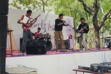 A Western music group performs during Saarang, 2005