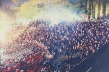 A section of the audience at the OAT during a evening event at Saarang
