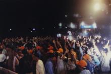 Audience at the OAT during an evening event at Saarang