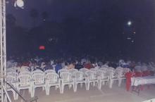A view of the audience at the Open Air Theatre during Saarang