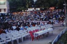 A view of the audience at the Open Air Theatre during Saarang