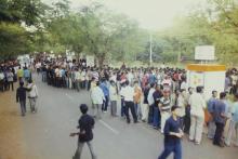 Participants at the IITM campus during Saarang 