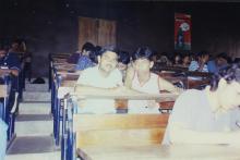 Students photographed at a Saarang competition