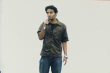 A student participates in the Accurum event at Saarang