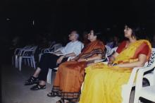 Administrators at the Open Air Theatre, Saarang 2005 