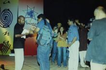 Members of the Jazz Show receive mementos, Saarang 2005