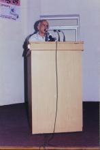 Prof. M. S. Ananth addresses the audience, Saarang 2005 Inauguration