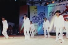 A dance group performs at Choreo Nite, Saarang 2005